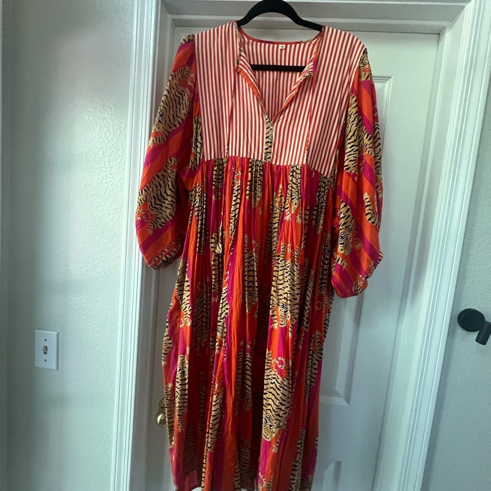 Tiger Stripe Multicolor Bohemian Dress
